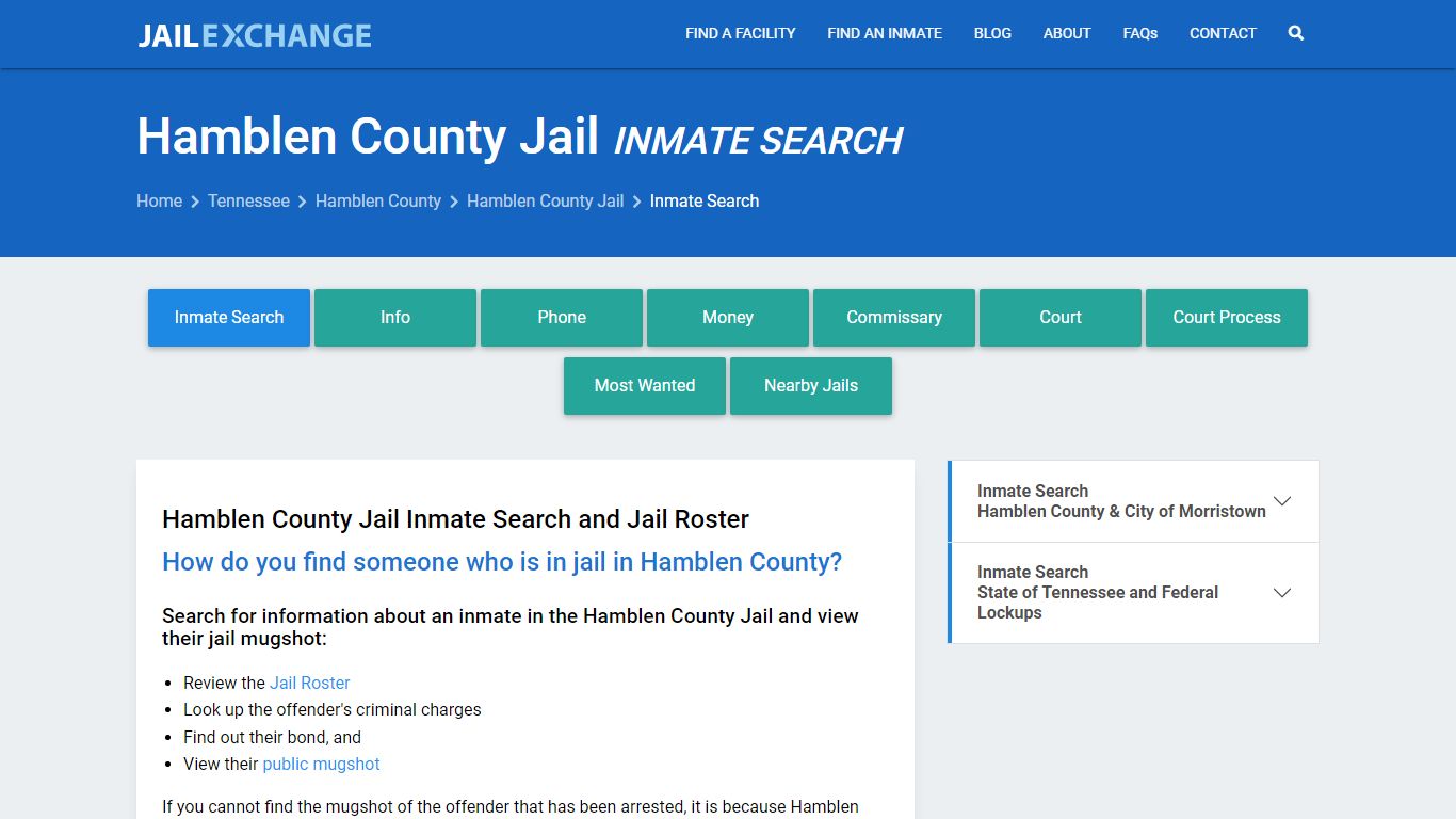 Inmate Search: Roster & Mugshots - Hamblen County Jail, TN